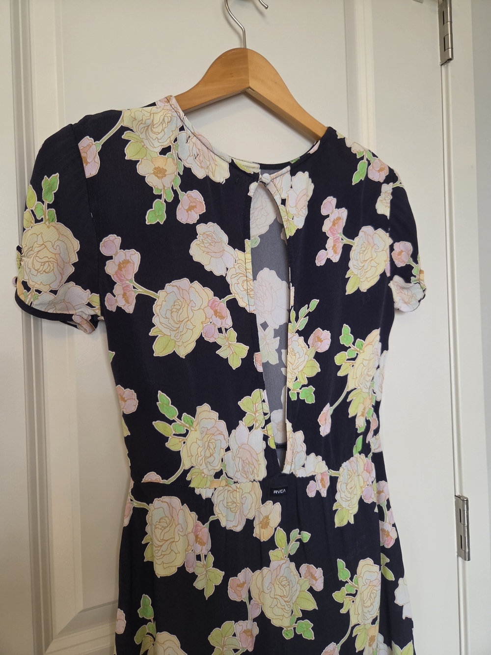 RVCA Navy Floral Backless Mini Dress